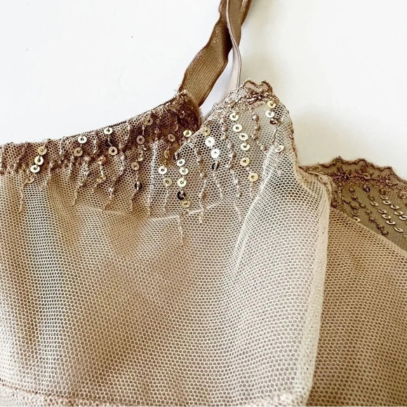 Soma Illusion‎ Bra Mesh Panel Size 38D Sequins Peekaboo Layer Lowcut Cleavage - Picture 5 of 5
